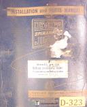 Devlieg-Devlieg K, Spiromatic Jigmil, Installation and Parts Manual 1967-K-03